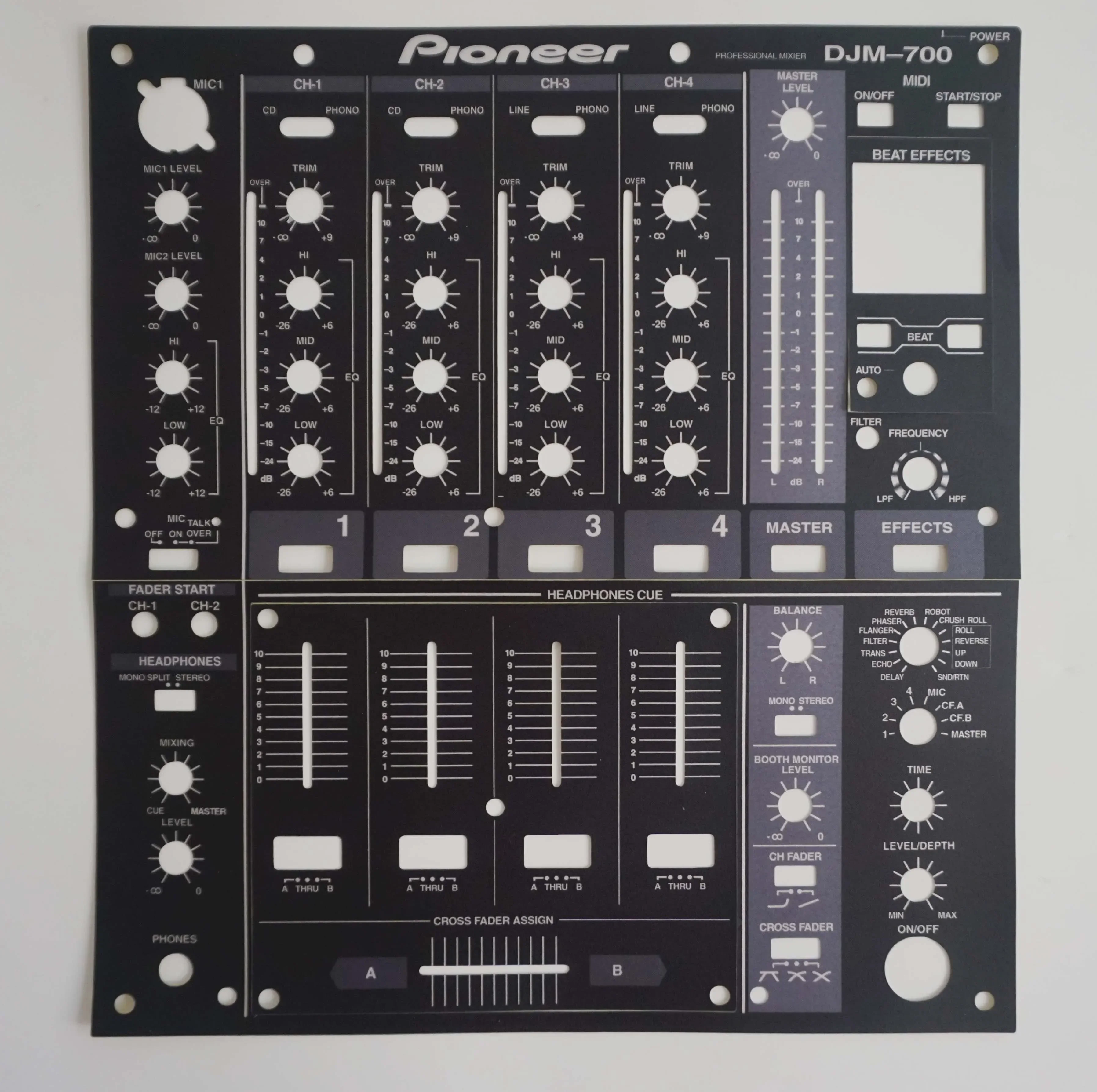 Pioneer Djm-700 Mixer Panel Protective Film, Not An Iron Panel