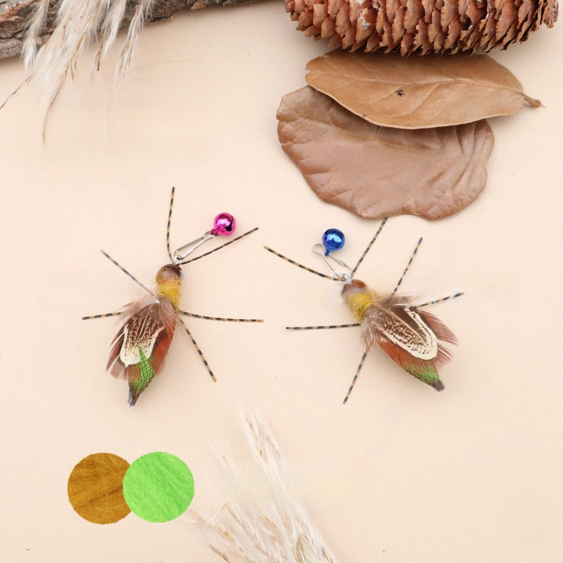 1 قطعة/2 قطعة محاكاة اليراع ريشة استبدال الملحقات مضحك القط عصا قضيب دعابة الحيوانات الأليفة لعبة البلاستيك