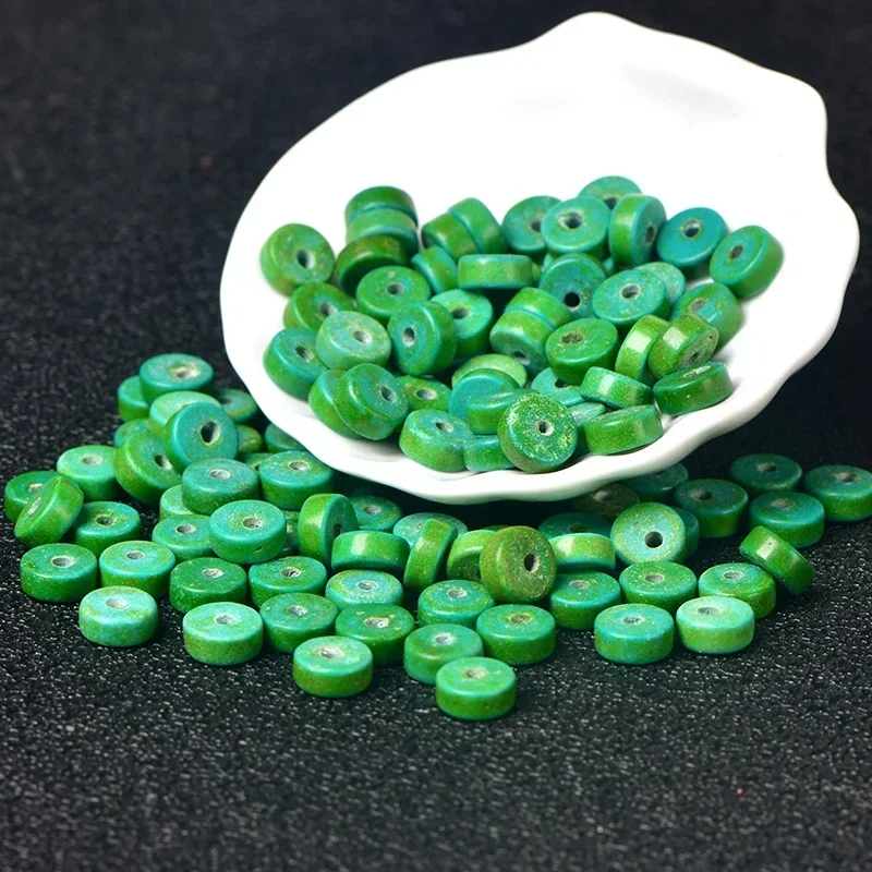 4a-Натуральный-Зеленый-Бирюзовый-Одиночный-Бусина-diy-Изготовление-Ювелирных-Изделий
