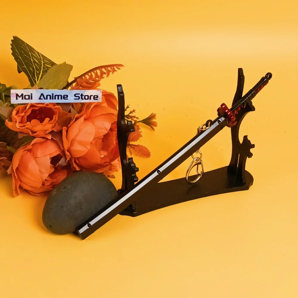 พวงกุญแจดาบคาตานะอนิเมะขนาด 6 นิ้ว ดาบซามูไรของแท้ ขนาดเท่าจริง ดาบคาตานะญี่ปุ่น ทำจากโลหะ มีดนินจา ดาบของเล่น ไม่คม ของขวัญ
