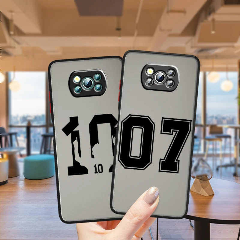 

Basketball Football Numbers Art Frosted Translucent For Xiaomi Mi Poco X5 X4 X3 M6 M5S M5 M4 M3 F5 F4 F3 F6 Pro 5G Soft