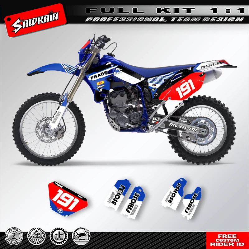 

Наклейка на мотоцикл Sawrain, набор наклеек с графикой команды для YAMAHA WRF 250 450 2003 2004 2005 2006 009