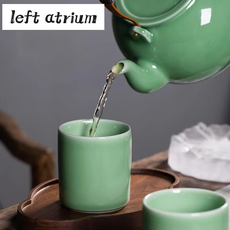 200ml Handmade Longquan Celadon Teacup Zen Sample Tea Cup Master Cups Plum Green Coffee Mug Water Jug Kung Fu Tea Services Gifts