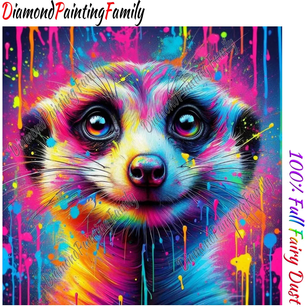 Diamond Painting Family Full Fairy Dust Diamond Arts Colorful Animal Crystal Resin Mosaic Painting Kit AB Drill Cross Stitch Set view 4