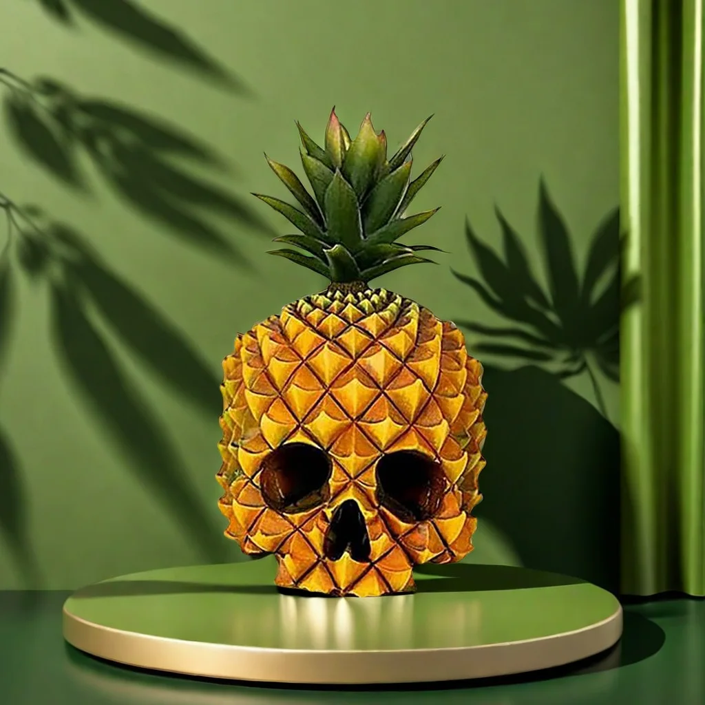 New creative Halloween Pineapple Skull resin crafts outdoor courtyard decoration