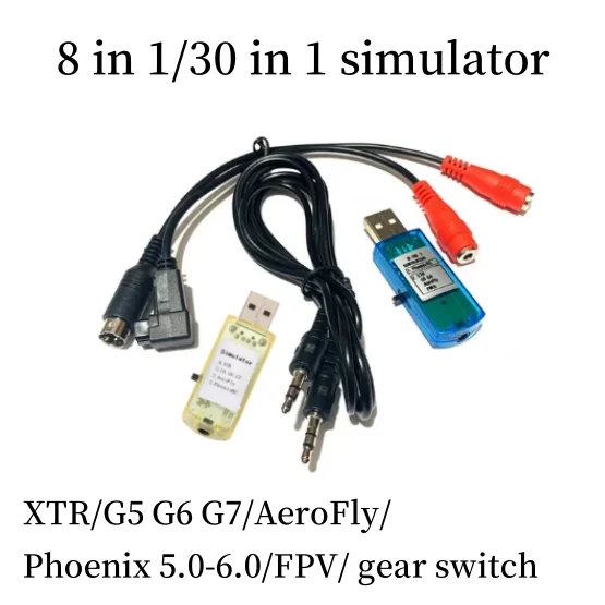 

KPQ 8in1 30 in1 USB Computer flight simulator Phoenix 5 Xtr5 Fms G3 G4 Fpv Fixed wing Traverse Helicopter controller