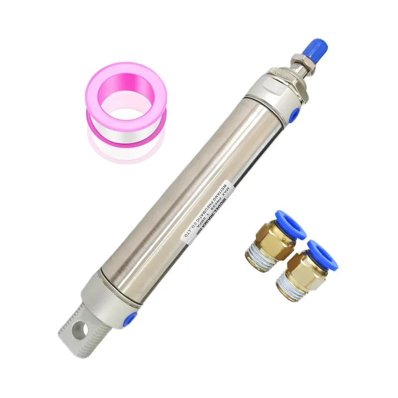 MA16 20 25 32 40mm Bore Mini Pneumatic Air Cylinder 25 50 100 200 300 400 500mm Stroke Stainless Steel Small Double Action Part