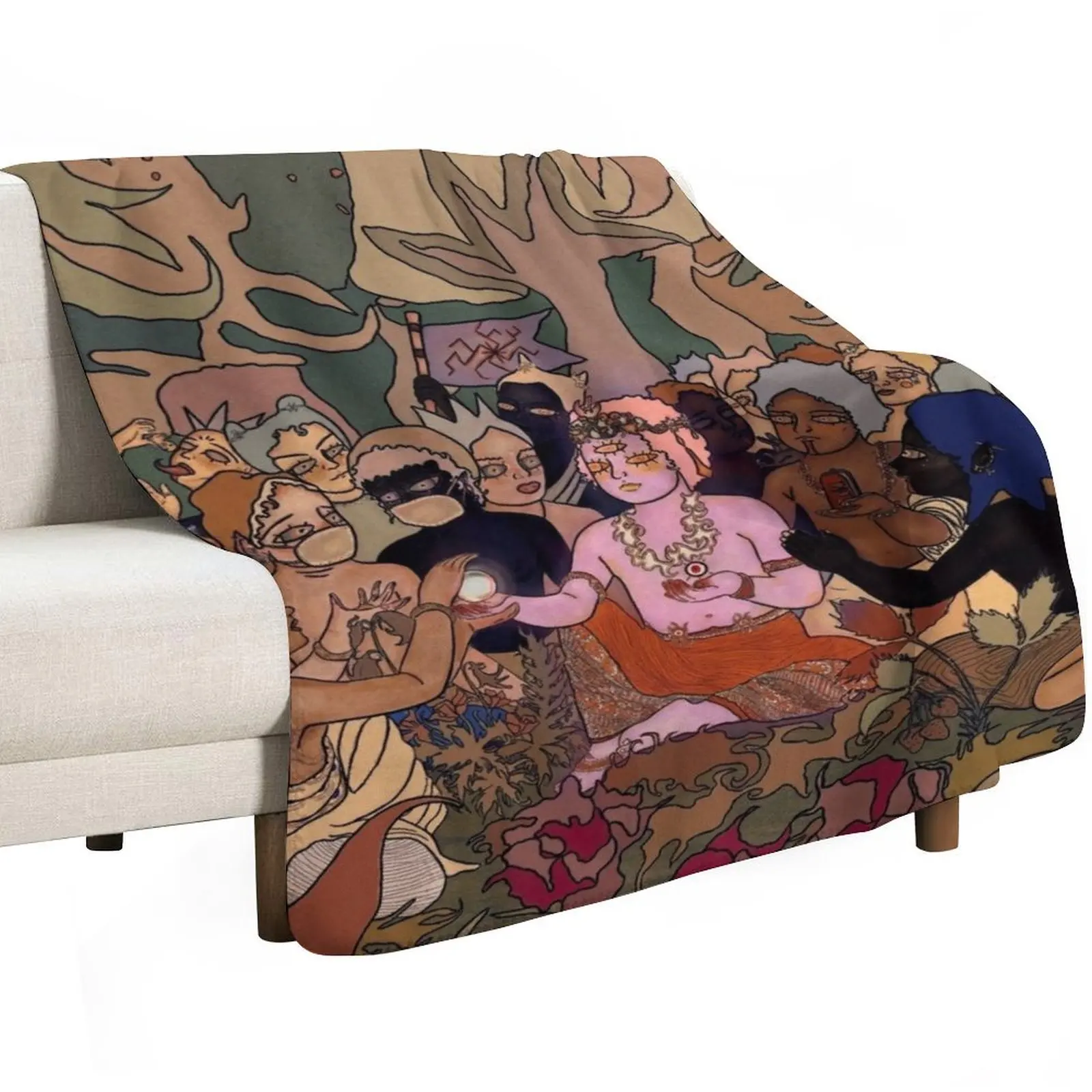 post human survival horror Throw Blanket Blankets For Sofas Weighted Extra Large Throw Retros Vintage cosplay anime Blankets