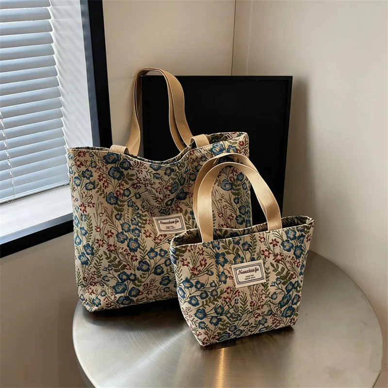 자수 꽃무늬 캔버스 핸드백 여성용 섬세한 꽃무늬 토트 - Women Bags For Work 리뷰 및 가격