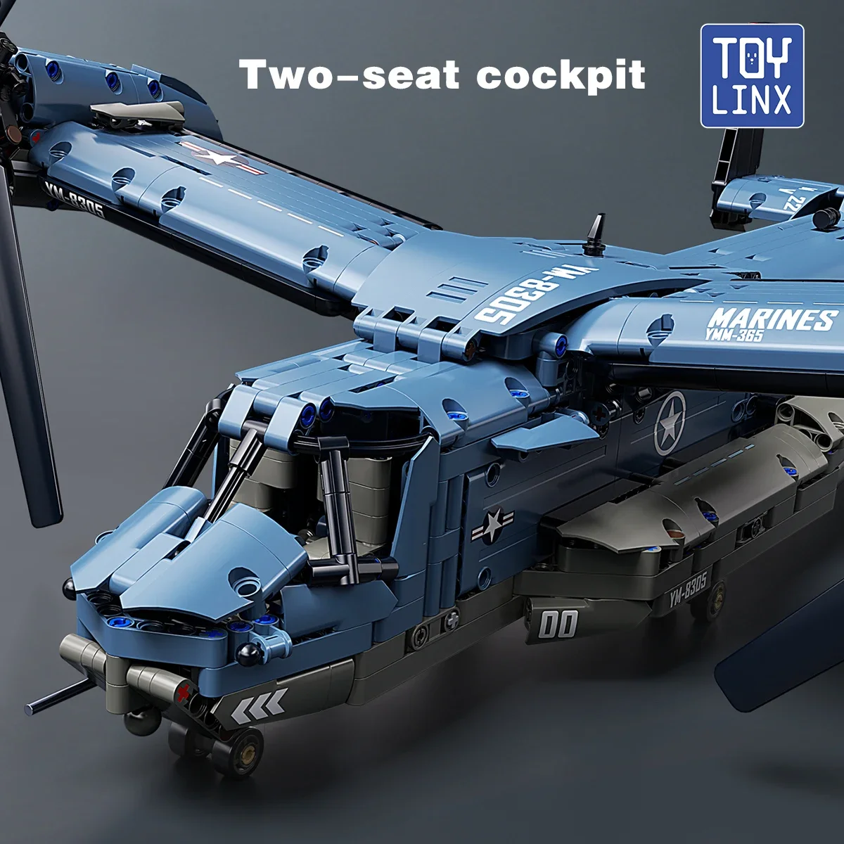 ชุดตัวต่อเครื่องบินโอสเพรย์ระดับพรีเมียม 1486 ชิ้น ตัวต่อรูปปลา นกอินทรี เครื่องบินรบ ของเล่นเสริมพัฒนาการ ของขวัญวันเกิด