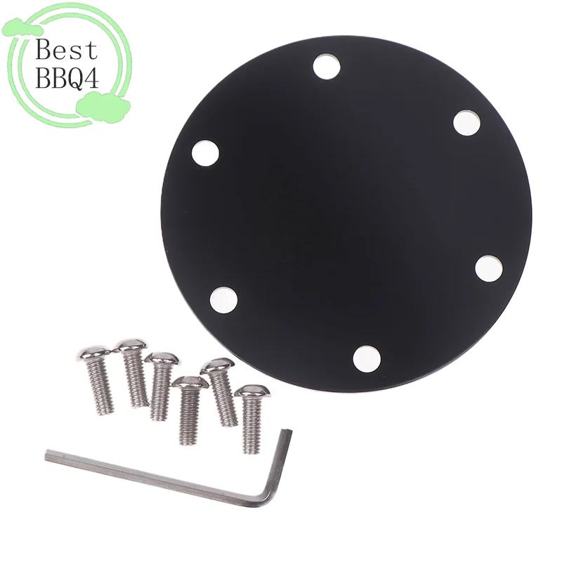 (BBQ4)Aluminum 6 Hole Steering Wheel Horn Button Delete Plate Cover 3.35
