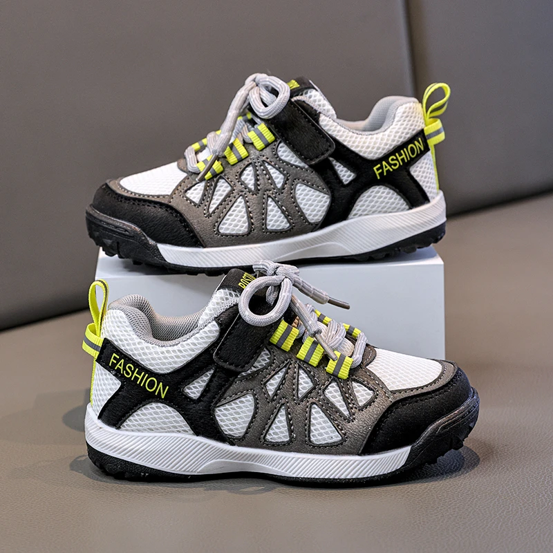 Kids School Sports Shoes Fashion Lightweight Boys Girls Outdoor Sneakers Mesh Breathable Non-slip Children Causal Running Shoes
