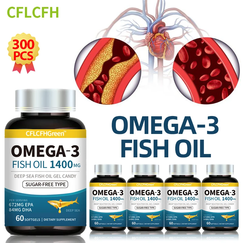 

High Quality Fish Oil Omega3 Dha Epa Capsules Blood Vessels Cleansers For Eye Joint Skin Heart Health Blood Lipids Cleanse