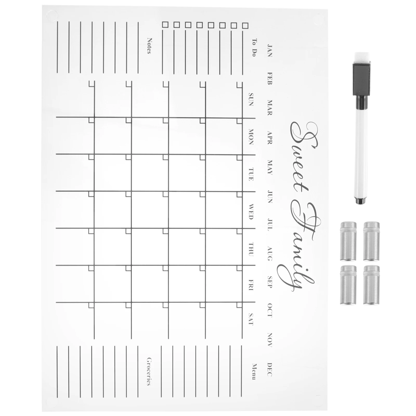 1 Set Transparent Acrylic Memo Board Modern Multi-Function Writing Message Note Board For Home Office School Erasable