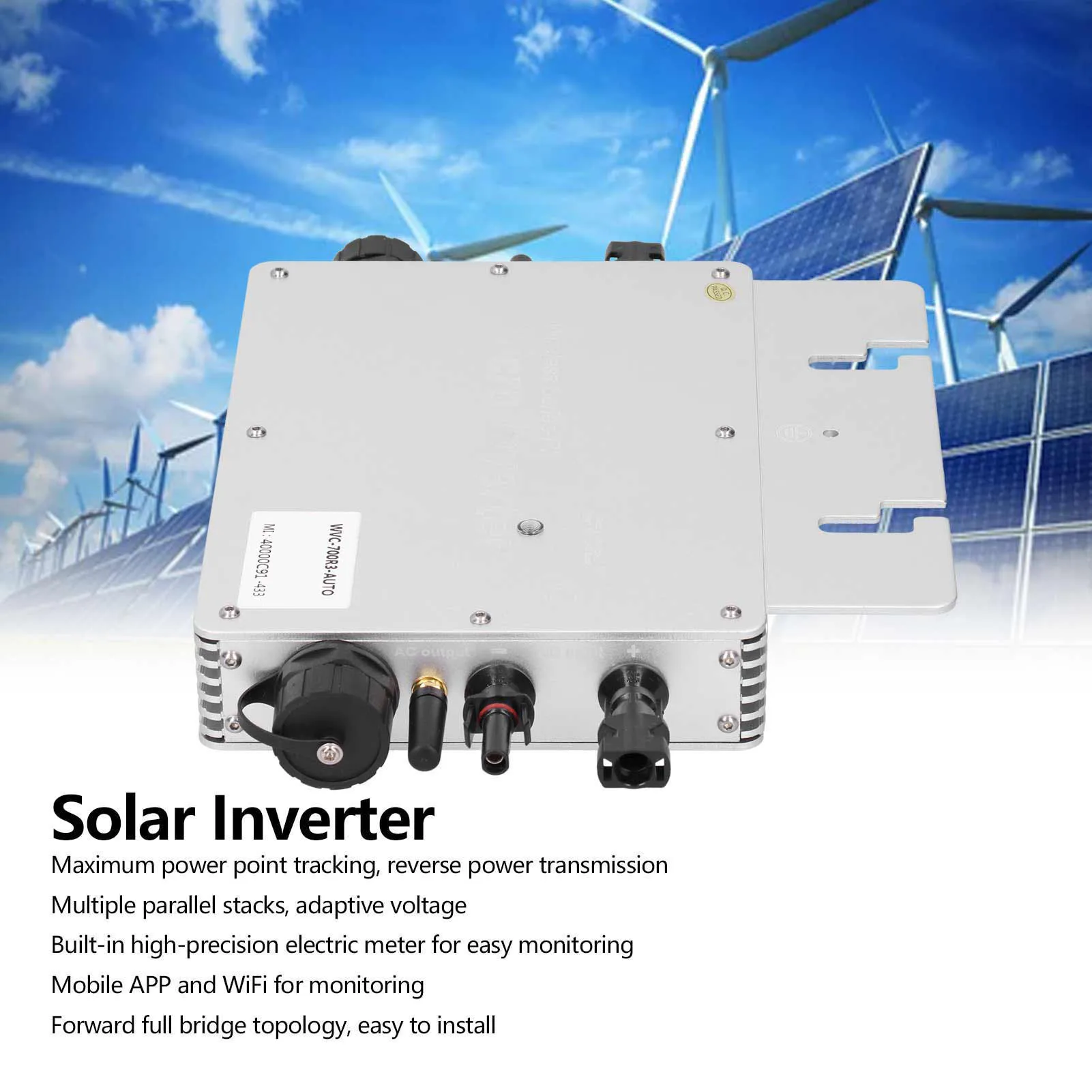 700W Inverter Microinverter Inverter Inverter Solar Grid Tie Microinverter Wifi Control Automatic Identification 120/ 700W