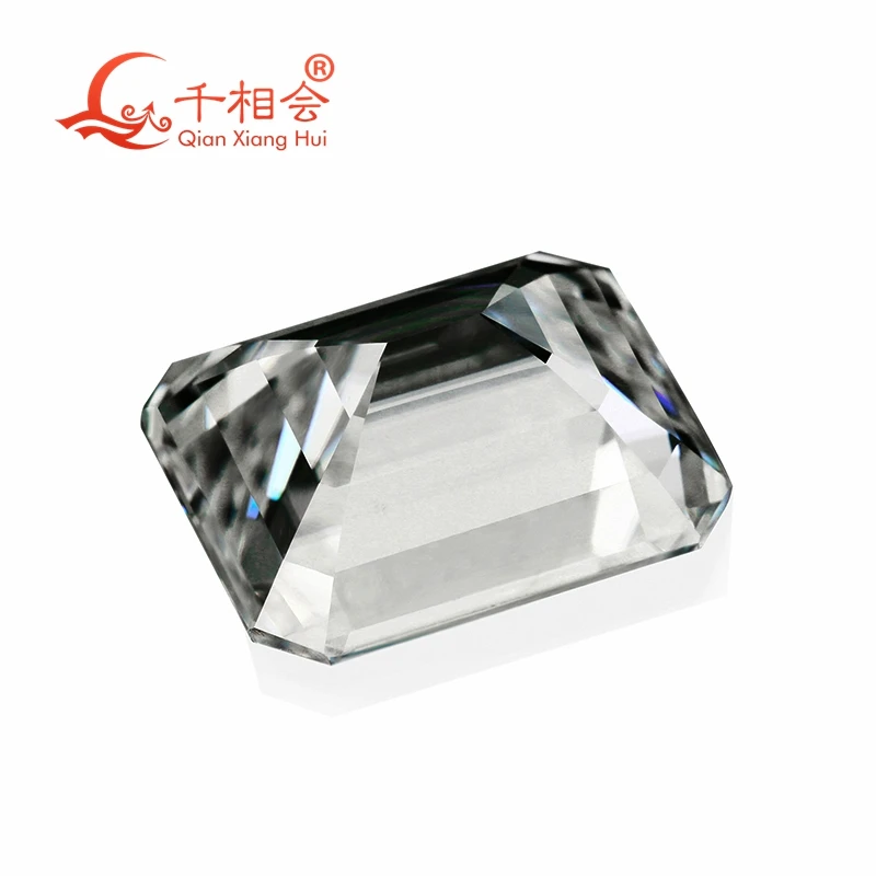 

Emerald Shape Grey Color Moissanite Loose Stone Diamond Cut 0.5ct-5ct for Jewelry Making