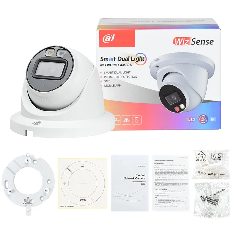 Stock en EE. UU. Original IPC-HDW2449TM-S-IL 4MP Smart Dual Light SMD Plus cámara IP PoE de red WizSense