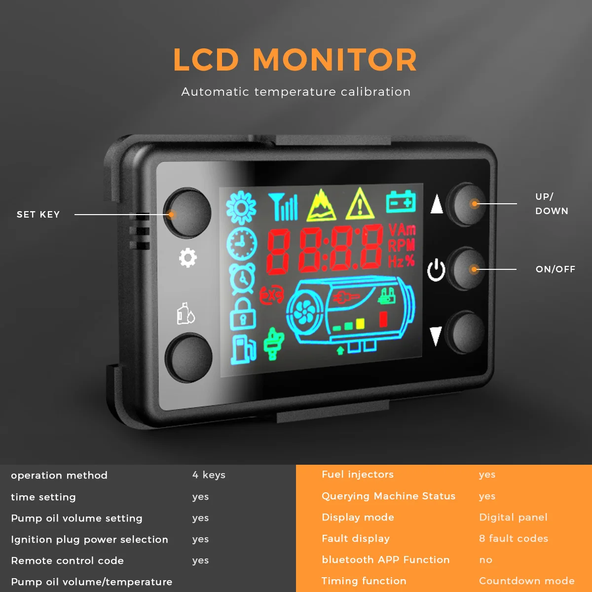 Sunster 8KW 12V سخان لسيارة الديزل مسخن الهواء مع كواتم الصوت LCD التبديل لسيارة مقطورة شاحنة الديزل سخان التوقف