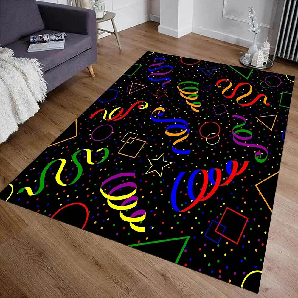Arcade Stars Bowling Alley Carpet 90S Arcade Retro Rug Non-Slip Home Theater Movie Room Floor Mat Gamer Room Décor Retro Gift