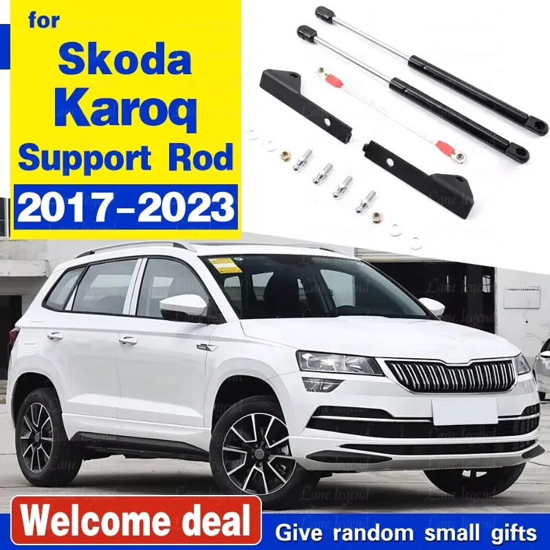 For Skoda Karoq 2017 2018 2019 2020 2021 2022 2023 Car Hood Bonnet Gas Spring Shock Bracket Strut Bars Hydraulic Rod Car-styling