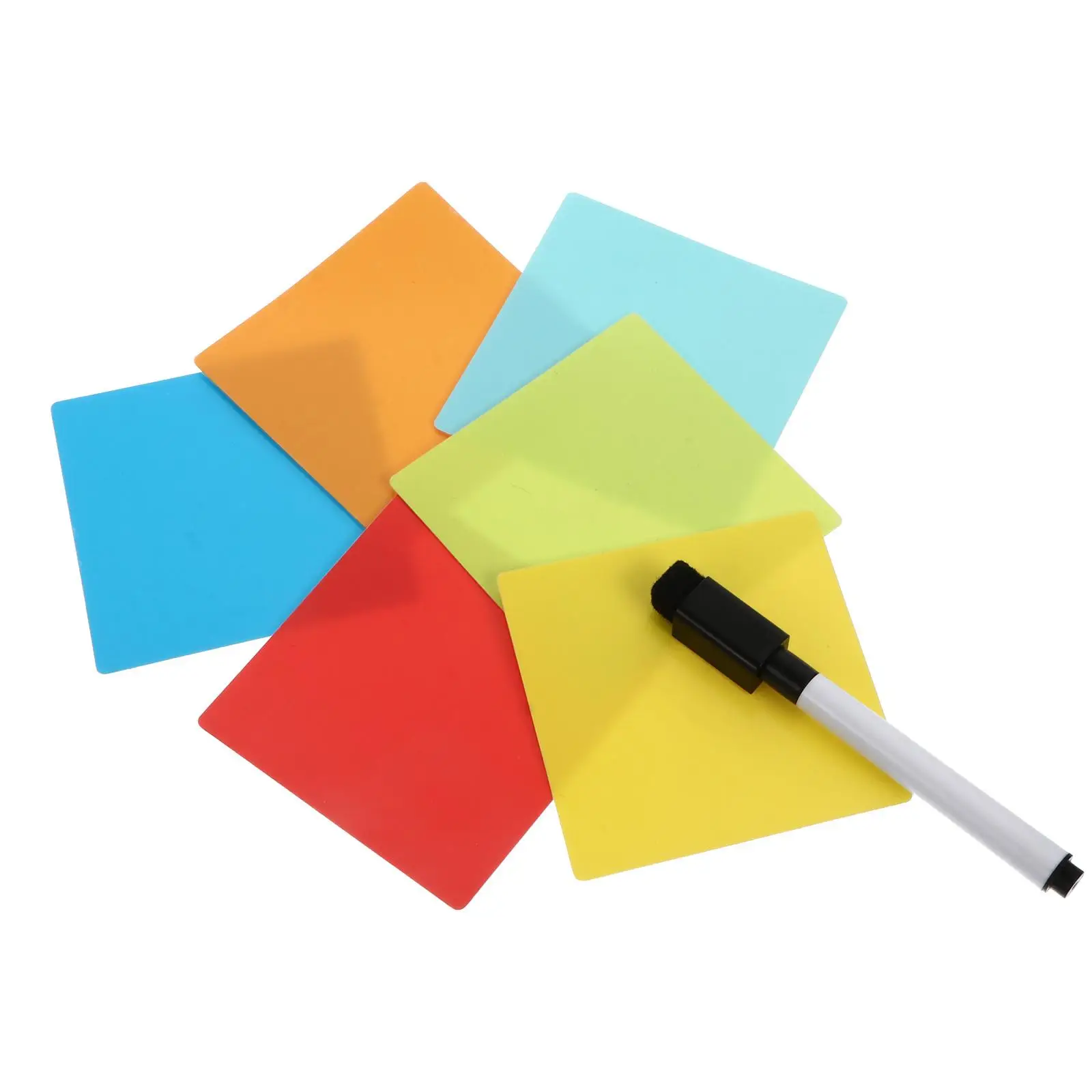 

12pcs Colorful 3x3 Inches Memo Index Bookmark Stickers Waterproof Dry Erase Reusable Office Supplies Label Stickers