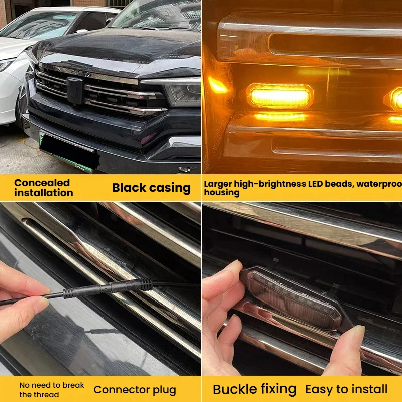 LED Front Grille Light FOR NISSAN PATHFINDER R51 Old Model Car Daytime Running Light Wheel Eyebrow Lamp For Pickup Offroad 12V view 5