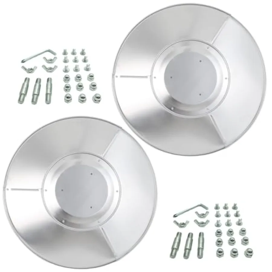 

2 Units Patio Heater Reflector Shield Aluminum Heat Reflector Shield Top for Propane Outdoor Heaters Dome Replacement Parts 33"