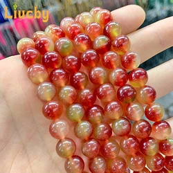 Natural stone red Watermelon crystal Handmade Smooth Beads For Jewelry Making DIY Necklace Accessories 15
