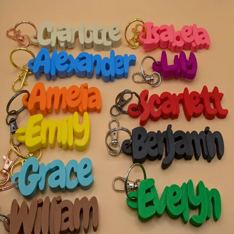 Personalized Name Keychain Custom Keyring Unique Gift for Kids Adults Backpack Tag Party Favors School Bag Name Tag Stocking Fil