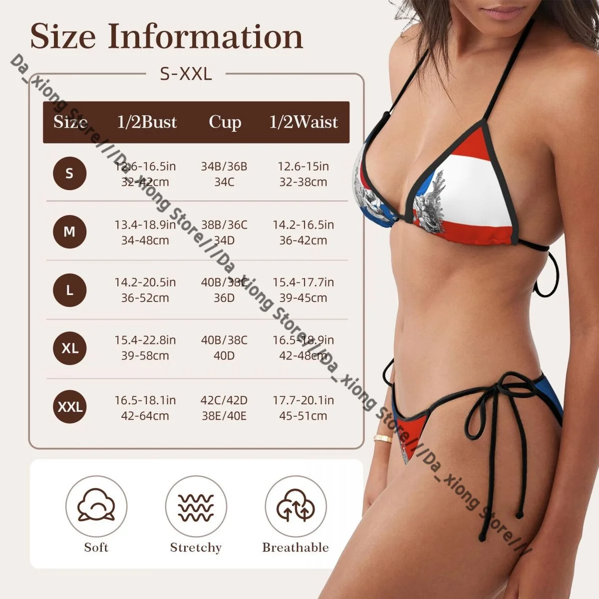 Traje de baño para mujer, conjunto de Bikini con Tanga, trajes de baño sexis con bandera, trajes de baño con vendaje triangular, ropa de playa femenina