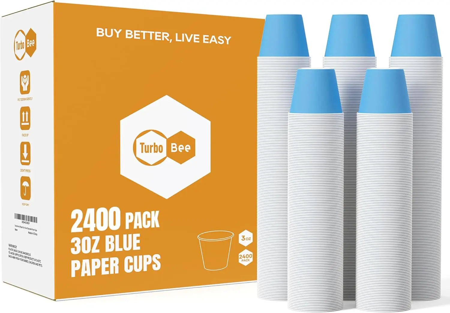 

3oz Disposable Paper Cups 2400Pack, Small Bathroom Cups Bulk, Rinse Small Blue Paper Mouthwash Tumblers Perfect for Bath