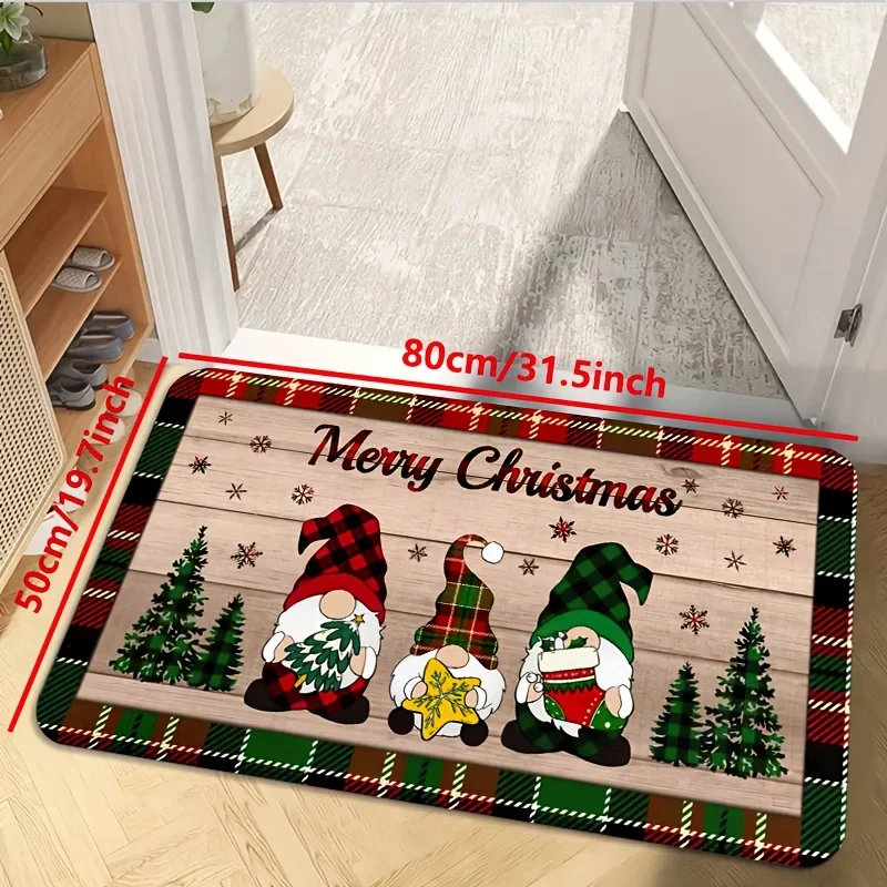 Feliz Navidad Gnomo árbol de Navidad patrón alfombras de cocina sala de estar dormitorio entrada alfombras balcón baño alfombras antideslizantes