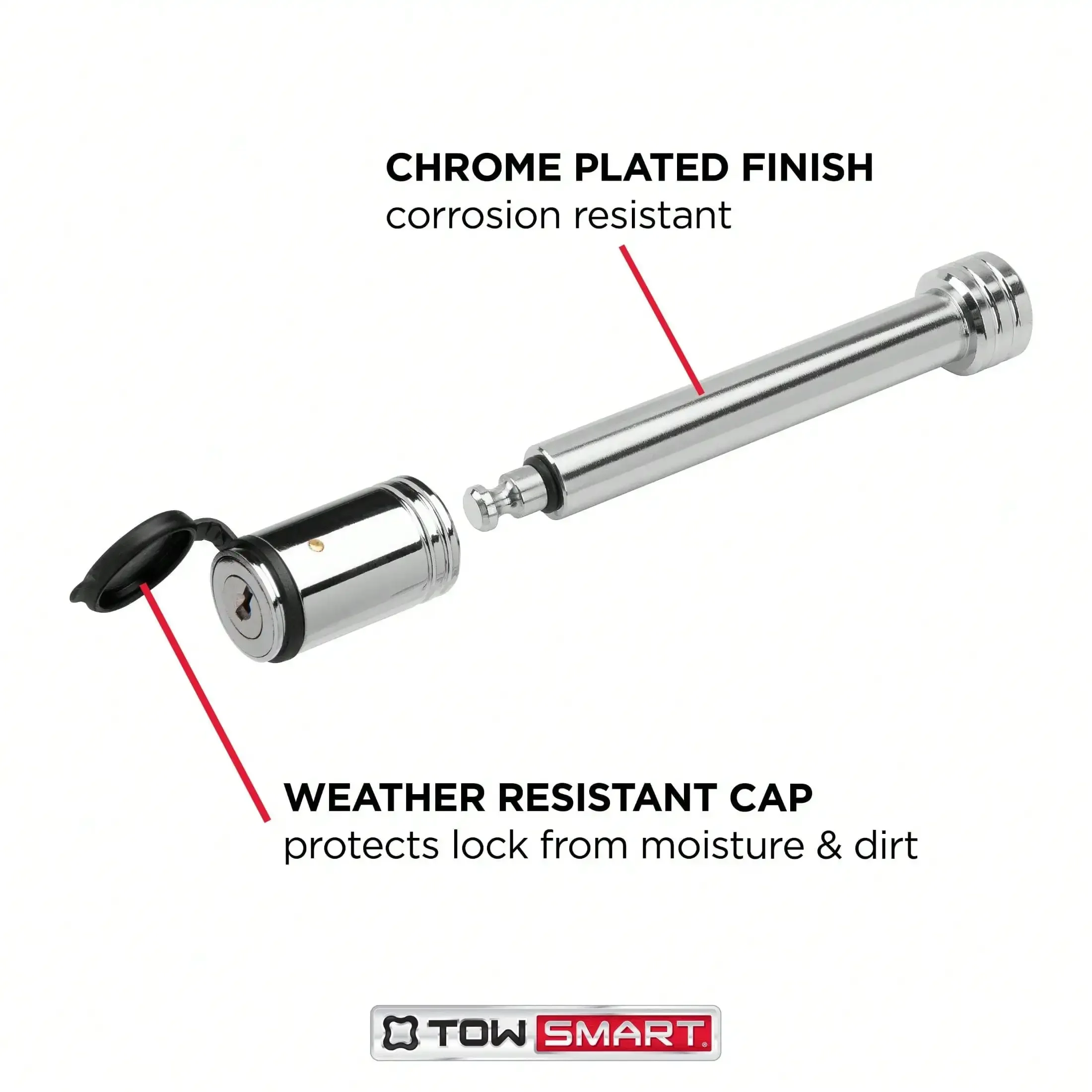 Hitch Lock, 5/8" Latch, Steel, 4" Span, Includes 2 Keys,Durable material,Weather-resistant