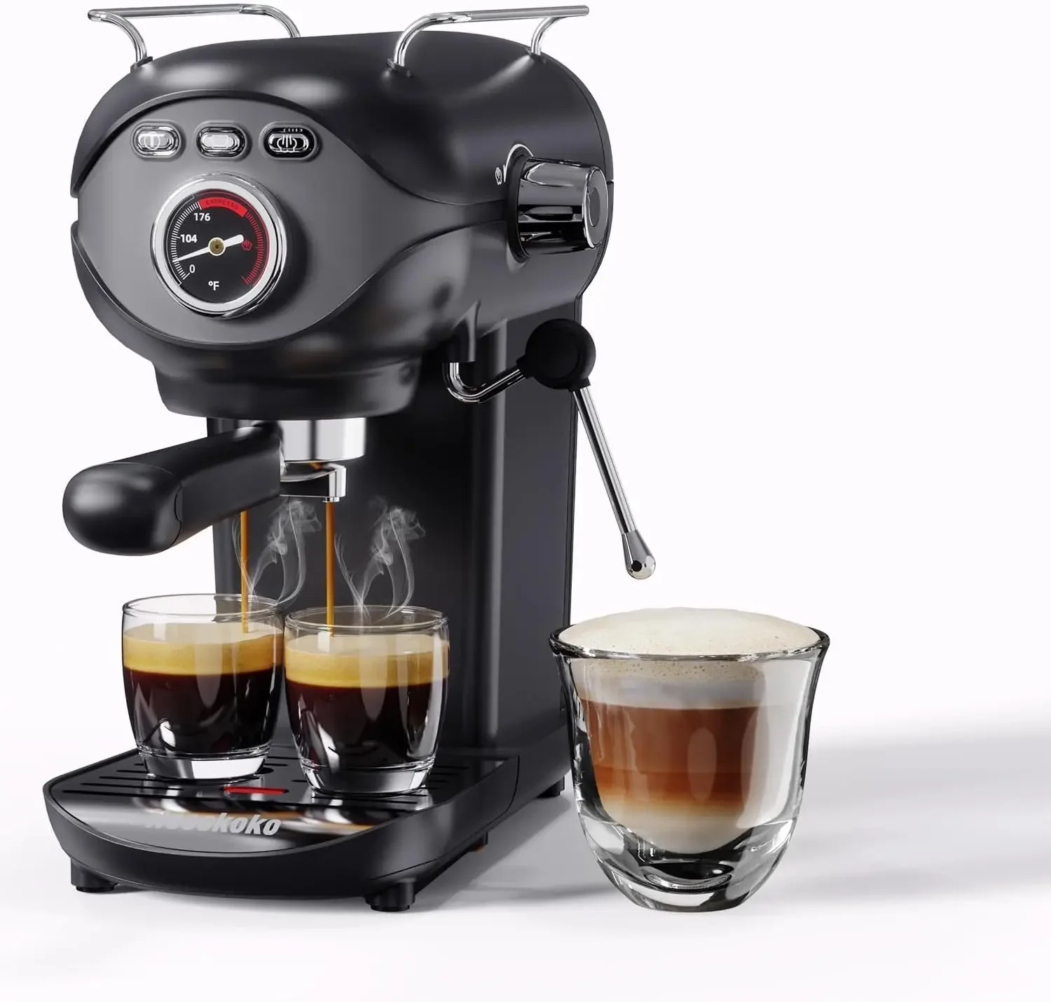 20 Bar Semi-Automatic Espresso Machine, Compact Espresso Coffee Machine