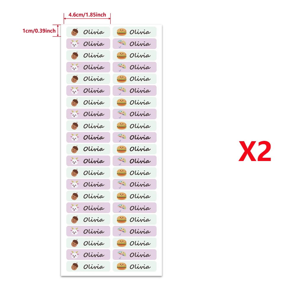 84/168pcs cartoon food Personalized Bottom Sticker Customized Tag Personalized Tag Customized Label Water Cup Tag Custom Patches
