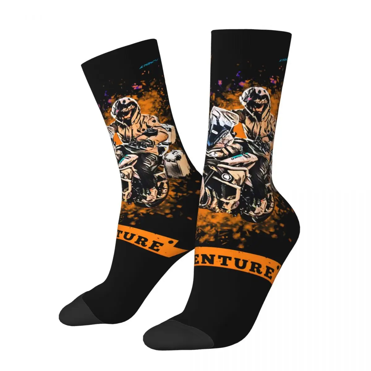 

Funny Crazy Sock for Men Robust Hip Hop Harajuku CFMOTO Happy Seamless Pattern Printed Boys Crew compression Sock Casual Gift