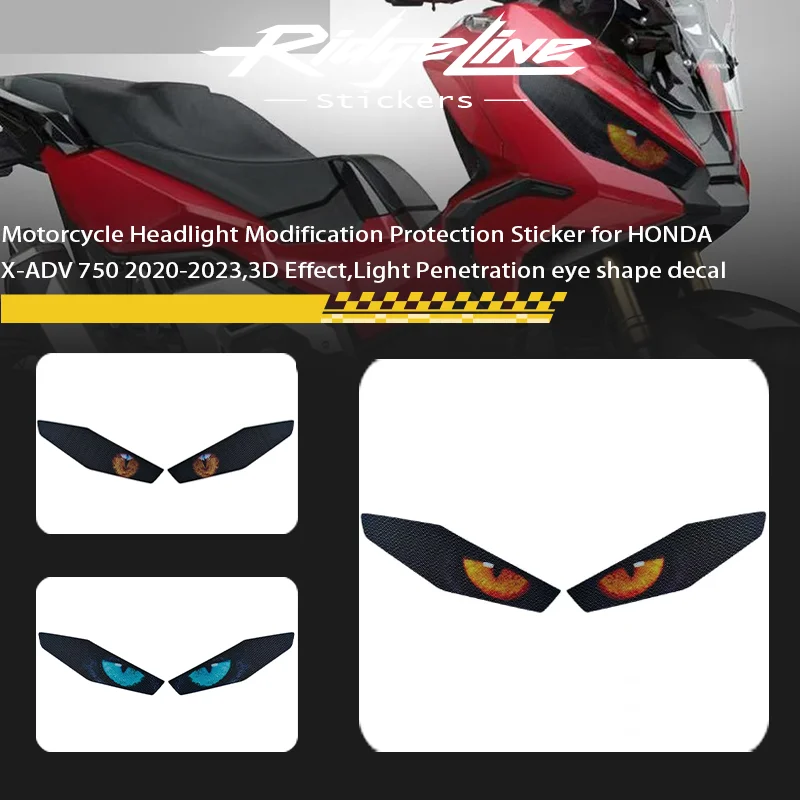 

Motorcycle Headlight Modification Protection Sticker for HONDA X-ADV 750 2020-2023,3D Light Penetration eye shape decal