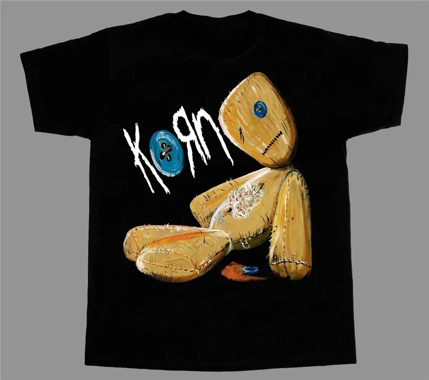 2027 Summer KORN Releases ROCK BAND New Black Fashion Short-sleeved Men's and Women's Cotton T-shirt Big Tall Couple T-shirt Top