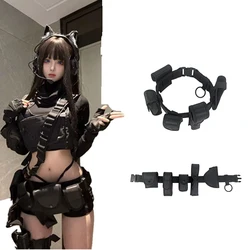 Tactical Belt Set Police Security Guard Modular Equipment Multi-pockets Hip Pack for Hunting Multifunctional Tactical Nylon Belt