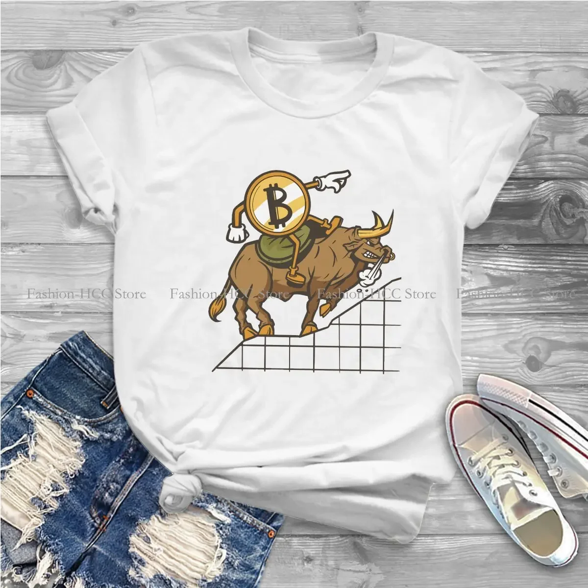 Bitcoin Bullrun To The Moon Style Polyester TShirt Bitcoin Cryptocurrency Miners Comfortable Creative T Shirt