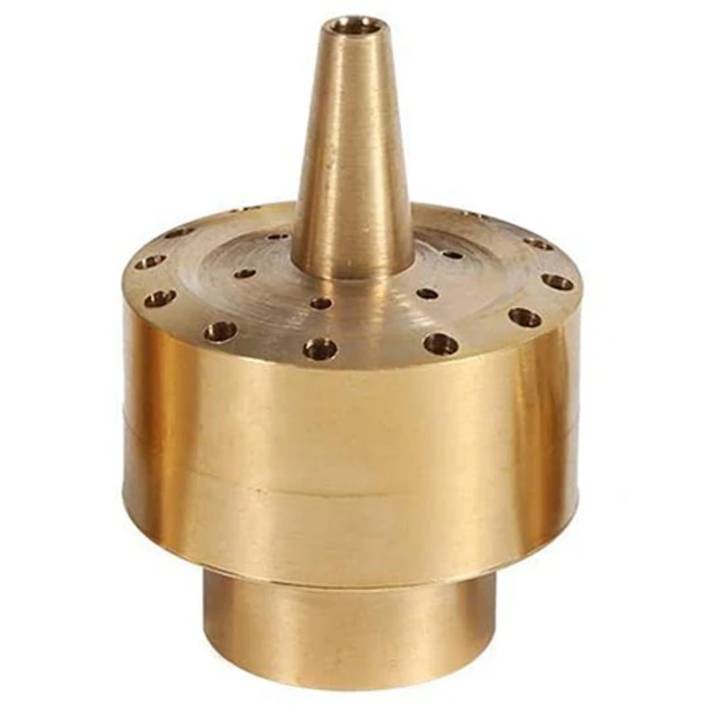 Fountain Nozzle Heads,Brass Column Multi Direction Jet Pond Fountain Water Spray Sprinkler Head Garden(3/4 Inch)