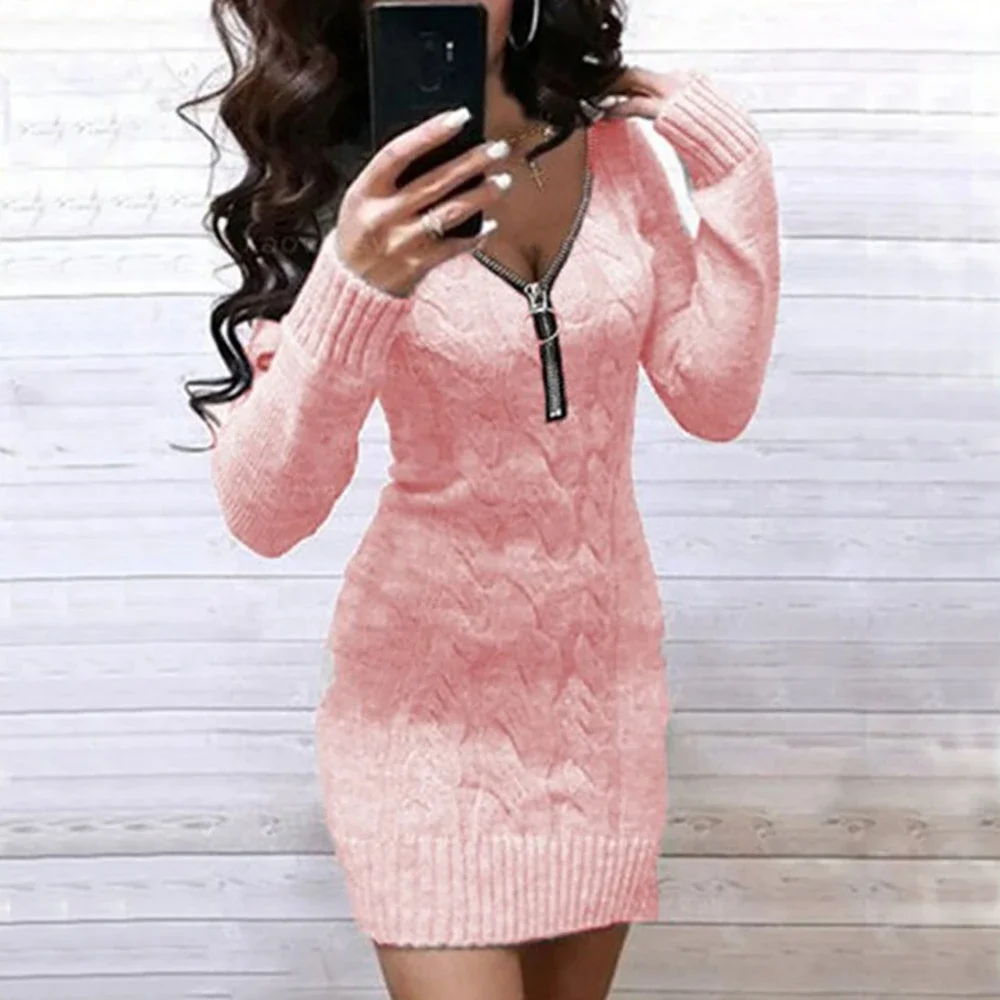 Mini Knit Sweater Dress for Women 2024 Slim Fit Elegant Skirt Long Sleeve Evening Party Sexy Club Dresses Femal Clothing Vestido