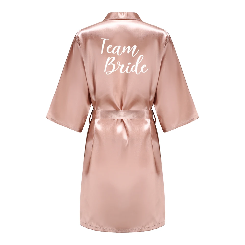 Women Wedding Bride Bridesmaid Robes for Bridal Party Gifts Team Dress Gown Silk Satin Sleepwear Kimono Sexy Summer Bathrobe