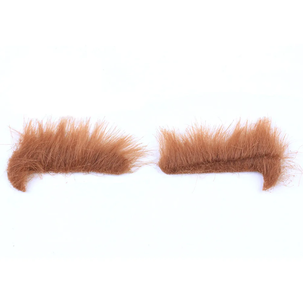 3Pcs Halloween Fake Eyebrows Flannelette Soft Skin Friendly Self Adhesive Trimable Reusable Funny Costume Party Masquerade Decor