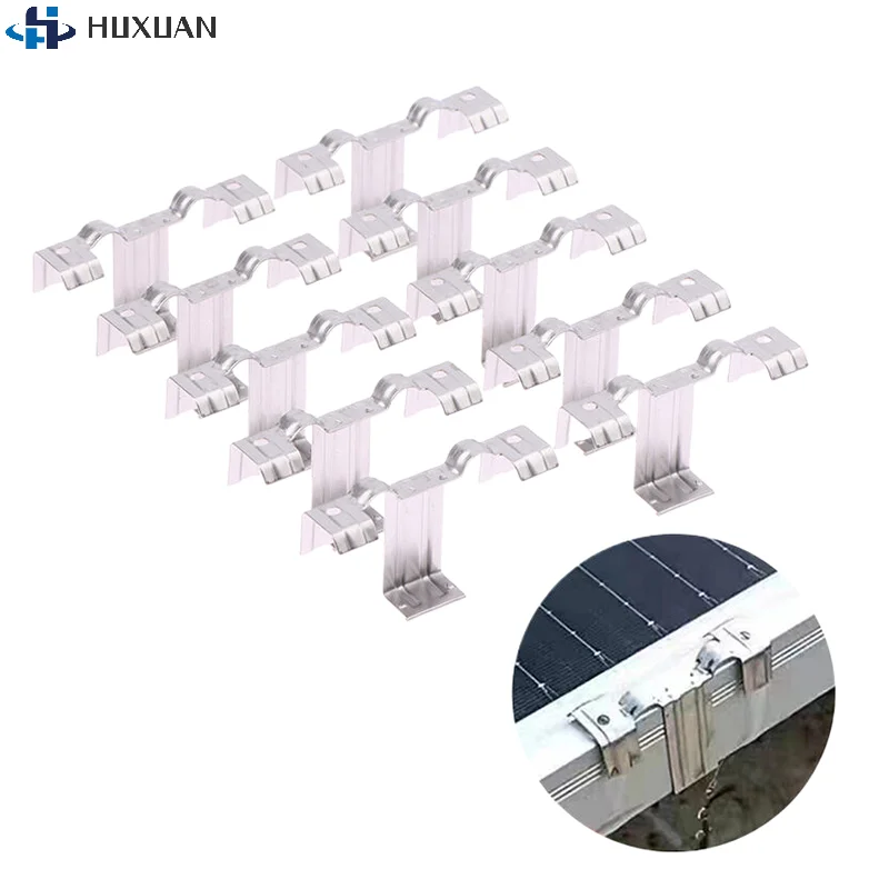 10Pcs 30/35MM Stainless Steel Solar Panel Photovoltaic Water Guide Clip Deflector Mud Drain Button Water Redirection Clips