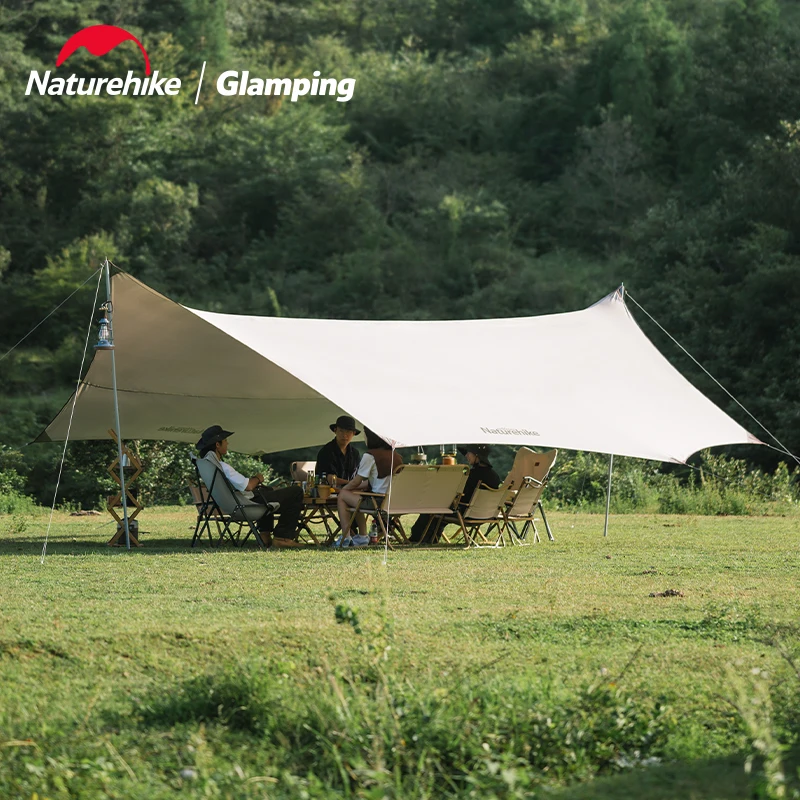 Naturehike Glacier Camping Canopy Tent 150D Waterproof Sunshade Large Area Outdoor Sun Shelter Family Travel Party Equipment