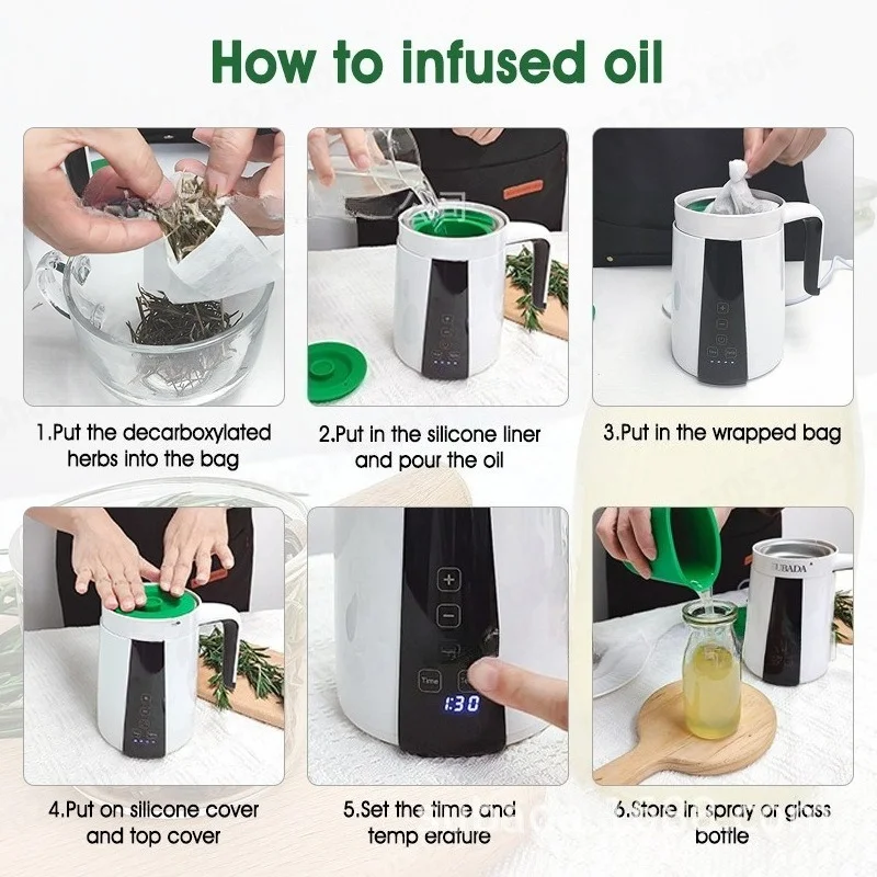 Herb Decarboxylator Infuser Machine 350ml Household Plant Botanical Extractor Maker Oil Tincture Infuser Machine