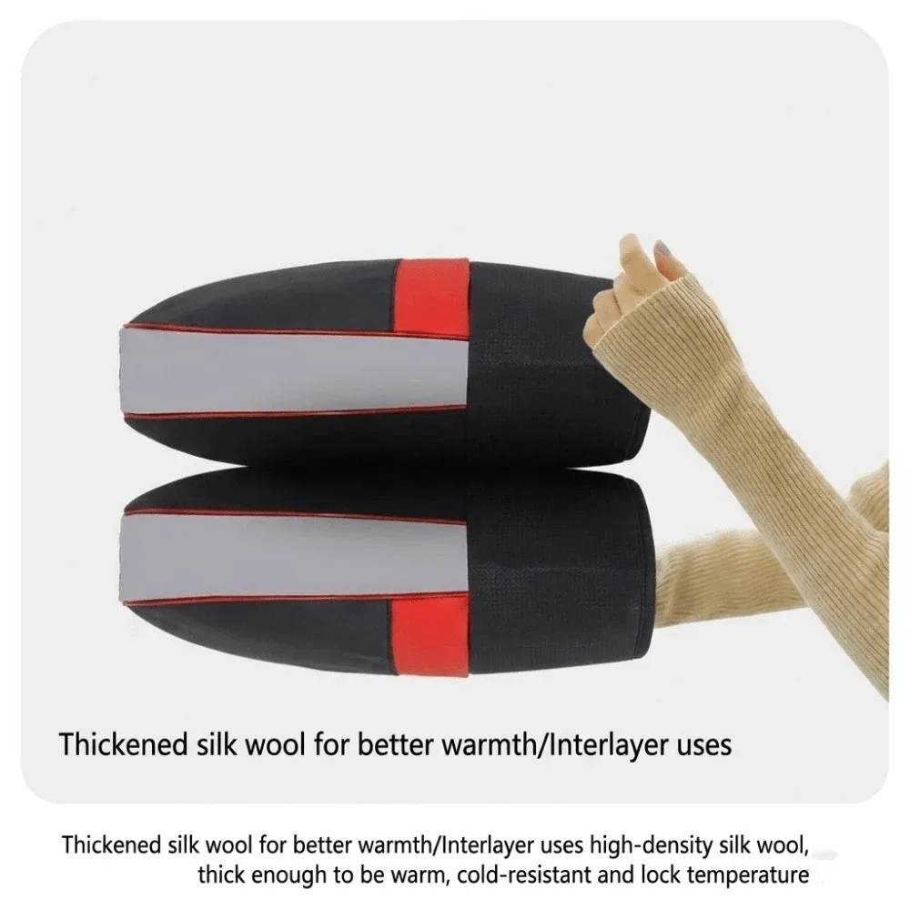 Waterproof Motorcycle Handlebar Gloves with Reflective Strips Universal Winter Cycling Gloves Protective Durable