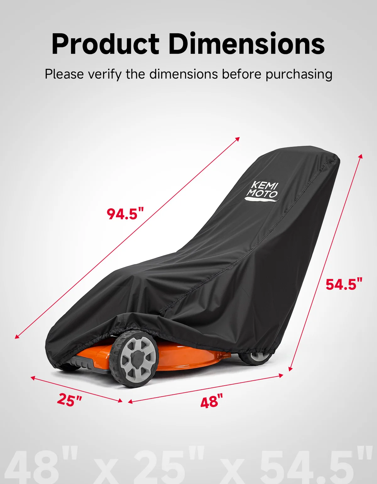 Walk Behind Lawn Mower Cover with Windproof Buckle 210D Push Mower Cover for Most Push Lawnmowers for Craftsman Husqvarna  EGO