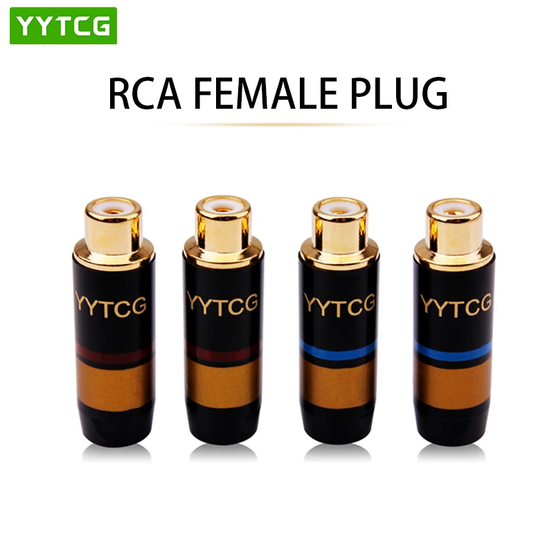 YYTCG 4pcs/lot High Quality Gold Plating RCA Connector RCA Female Jack Adapter Video/Audio Wire Connector